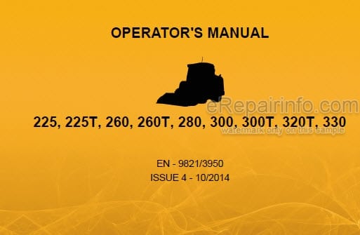 Photo 4 - JCB 225 225Т 260 260Т 280 300 300Т 320Т 330 Operators Manual Skid Steer Loader 9821-3950