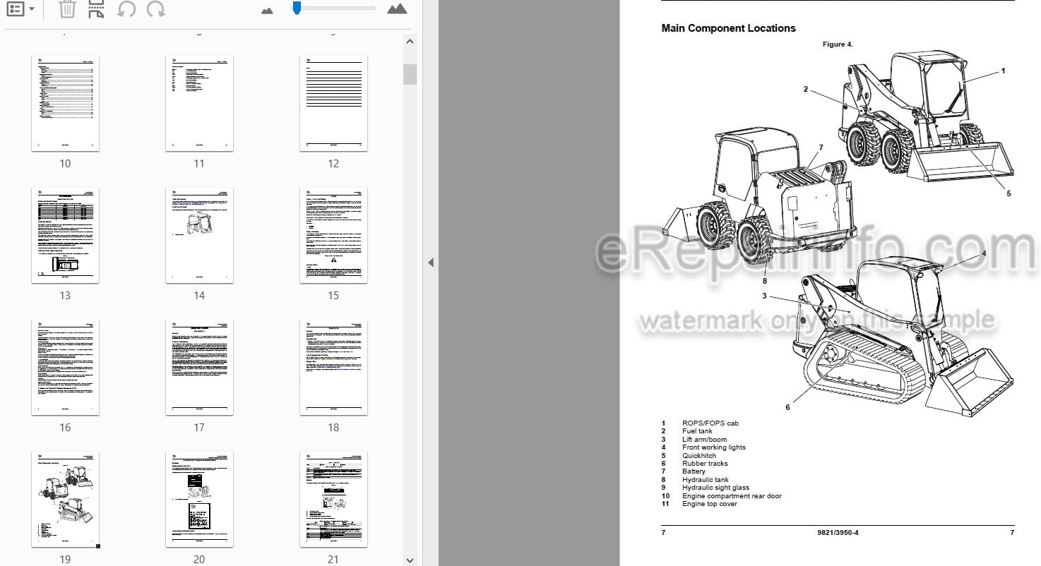 Photo 3 - JCB 225 225Т 260 260Т 280 300 300Т 320Т 330 Operators Manual Skid Steer Loader 9821-3950
