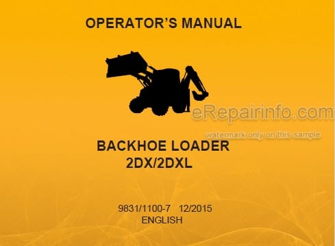 Photo 4 - JCB 2DX 2DXL Operators Manual Backhoe Loader 9831-1100-7