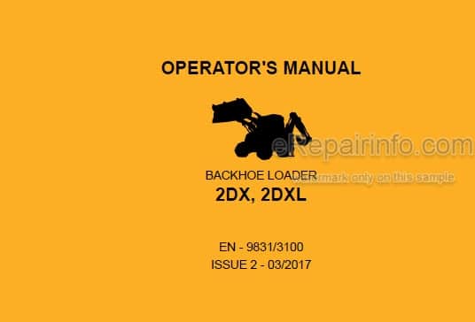 Photo 5 - JCB 2DX 2DXL Operators Manual Backhoe Loader 9831-3100