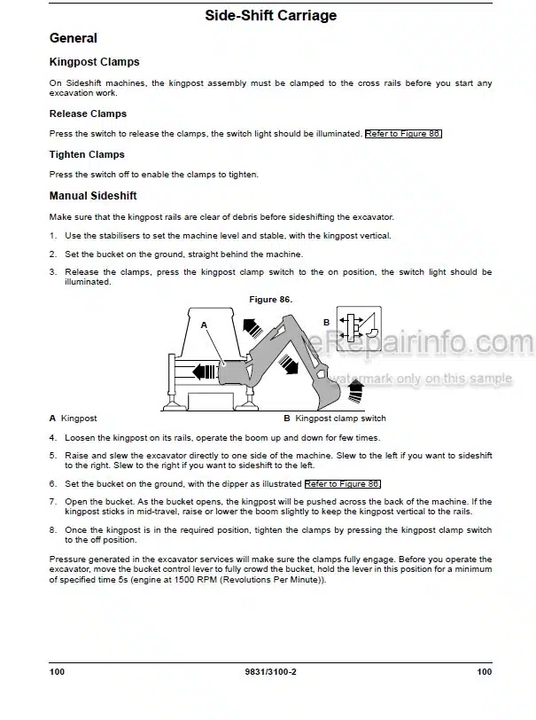 Photo 4 - JCB 2DX 2DXL Operators Manual Backhoe Loader 9831-3100