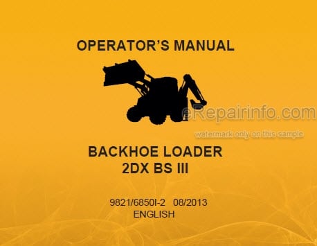 Photo 5 - JCB 2DX BS III Operators Manual Backhoe Loader 9821-68501-2