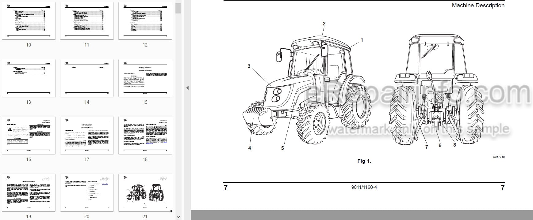 Photo 3 - JCB 354 360 Operators Manual Compact Tractor 9811-1160