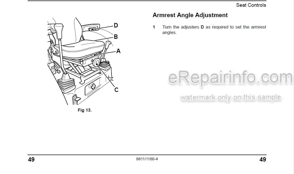 Photo 11 - JCB 354 360 Operators Manual Compact Tractor 9811-1160