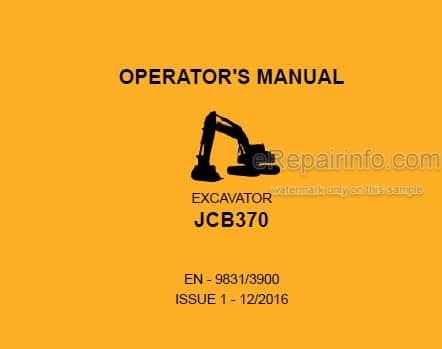 Photo 4 - JCB 370 Operators Manual Excavator 9831-3900