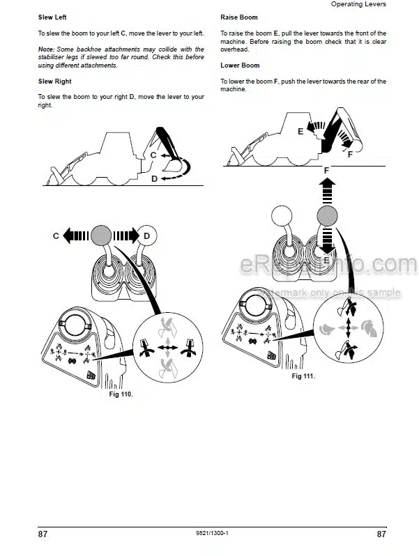 Photo 3 - JCB 3CX 4CX ECO Operators Manual Backhoe Loader 9821-1300