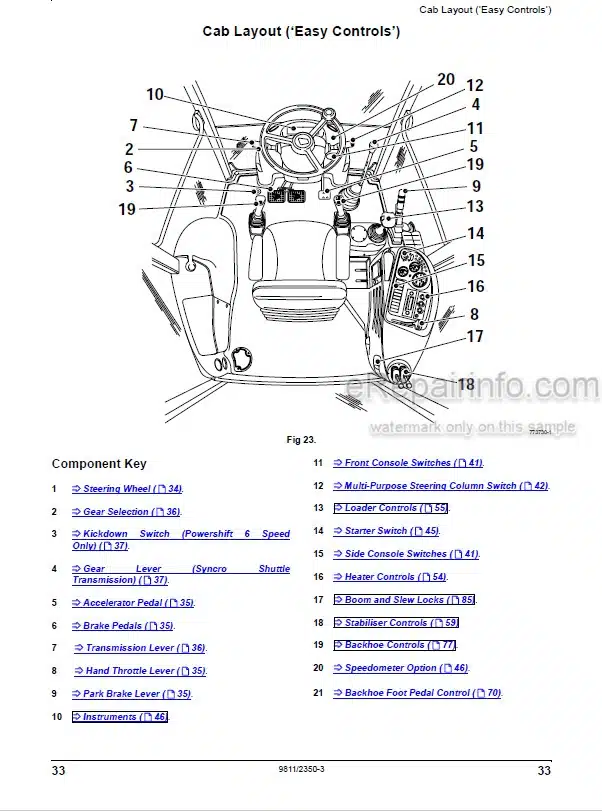 Photo 3 - JCB 3CX 4CX Easy Controls Operators Manual Backhoe Loader 9811-2350