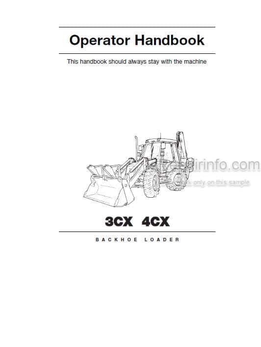 Photo 4 - JCB 3CX 4CX Operators Handbook Backhoe Loader 9801 5350