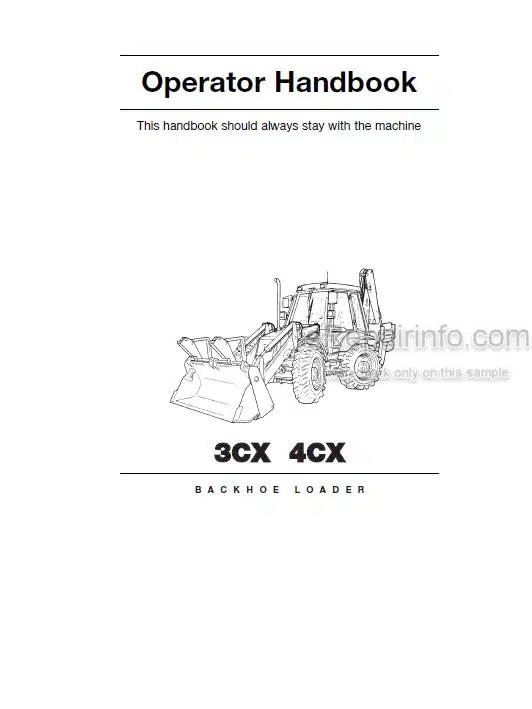 Photo 4 - JCB 3CX 4CX Operators Handbook Backhoe Loader 9801 5350