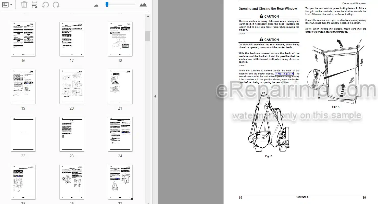Photo 3 - JCB 3CX 4CX Operators Manual Backhoe Loader 9801-9400-2