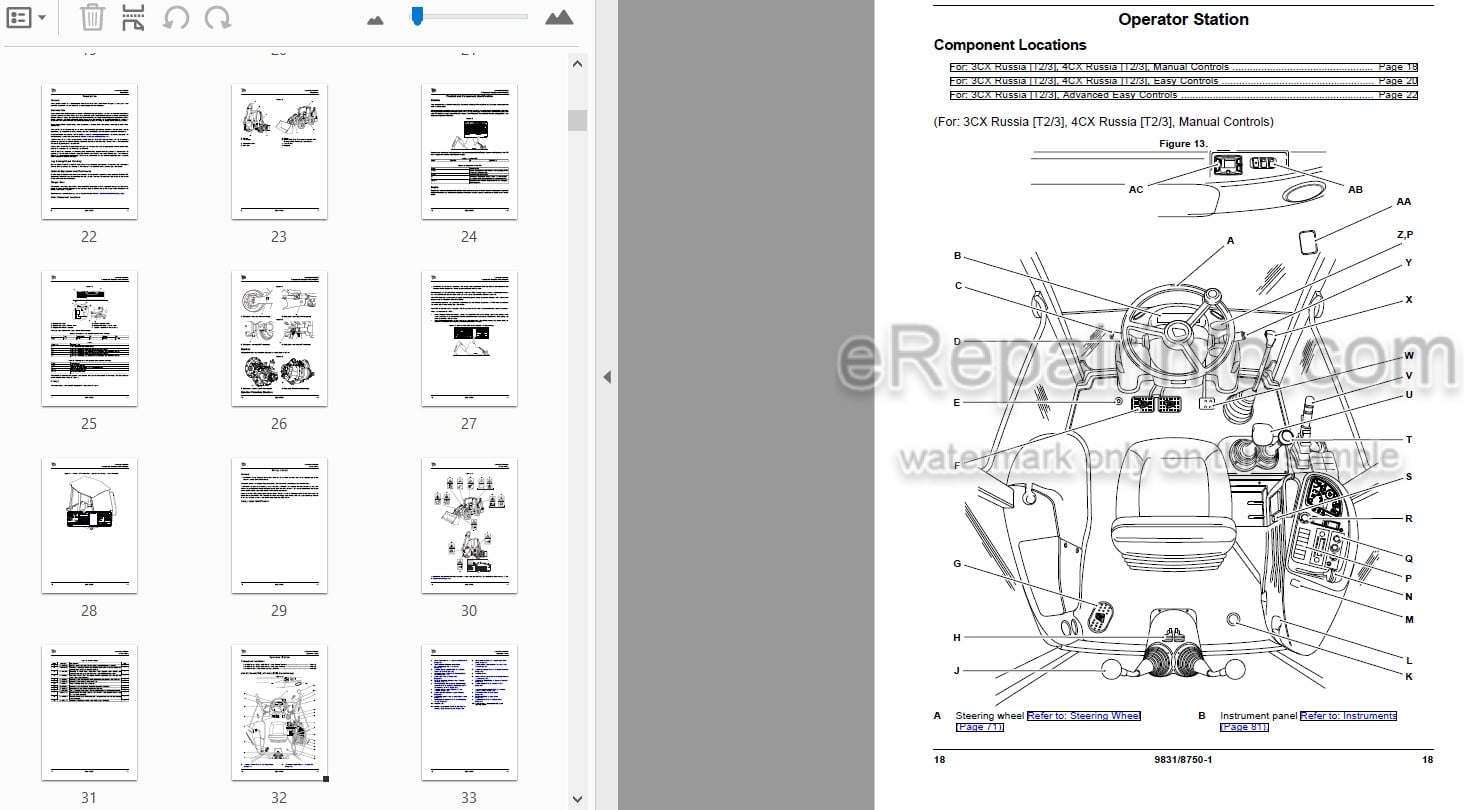 Photo 3 - JCB 3CX 4CX Operators Manual Backhoe Loader 9831-8750