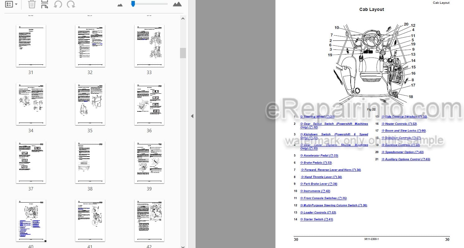 Photo 3 - JCB 3CX 4CX Precision Control Operators Manual Backhoe Loader