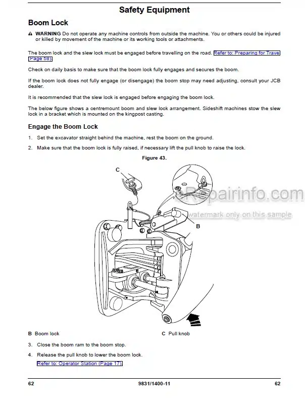 Photo 10 - JCB 3CX Compact Operators Manual Backhoe Loader 9831-1400