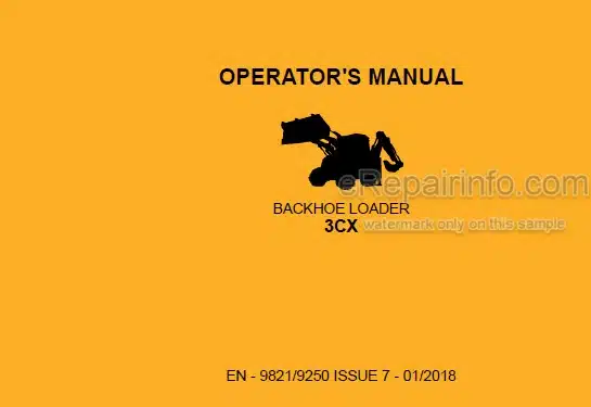Photo 4 - JCB 3CX Operators Manual Backhoe Loader 9821-9250