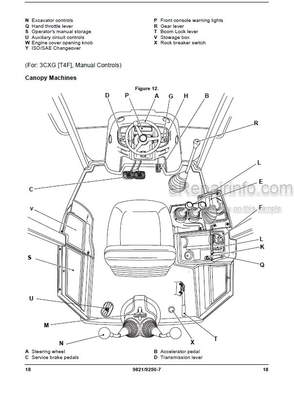 Photo 5 - JCB 3CX Operators Manual Backhoe Loader 9821-9250