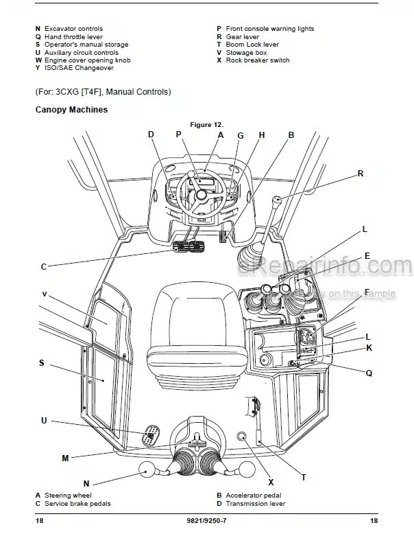 Photo 5 - JCB 3CX Operators Manual Backhoe Loader 9821-9250