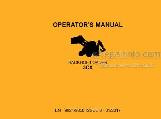 Photo 5 - JCB 3CX Operators Manual Backhoe Loader 9821-9850