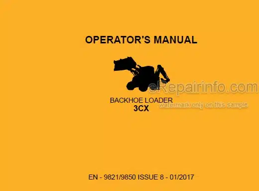 Photo 5 - JCB 3CX Operators Manual Backhoe Loader 9821-9850