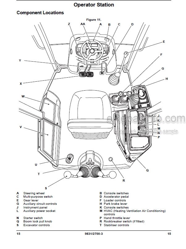 Photo 3 - JCB 3CX Operators Manual Backhoe Loader 9831-2700