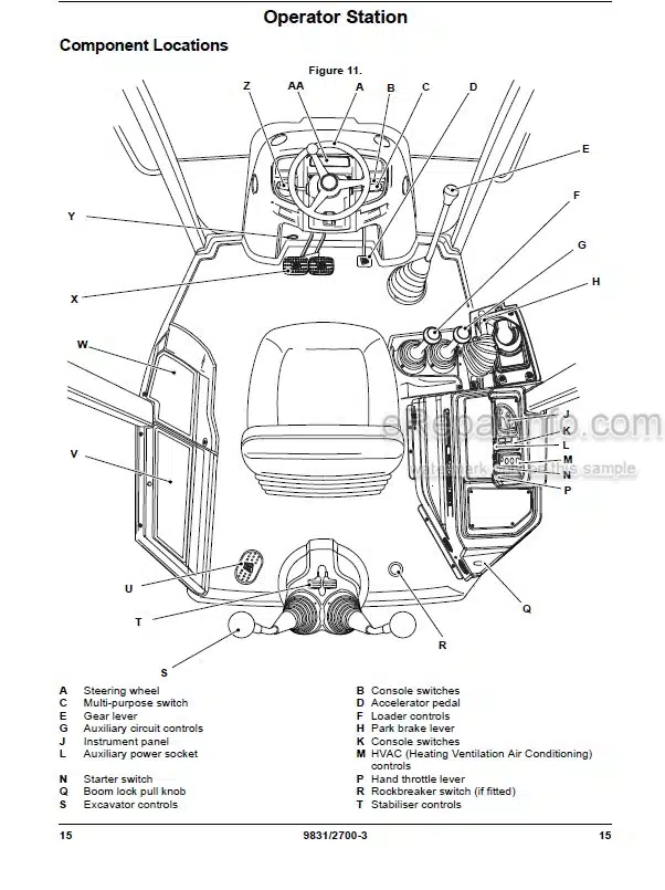 Photo 3 - JCB 3CX Operators Manual Backhoe Loader 9831-2700