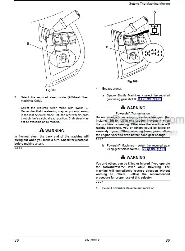 Photo 7 - JCB 3C 3CX 3D 4C 4CN Turbo 4CN Sitemaster Operators Manual Backhoe Loader 9801-4513