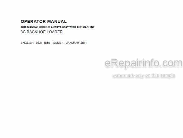 Photo 5 - JCB 3C Operators Manual Backhoe Loader 9821-1050