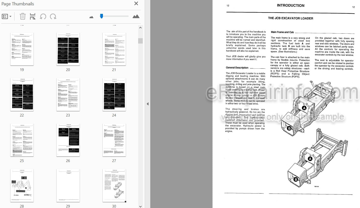 Photo 3 - JCB 3C 3CX 3D 4C 4CN Turbo 4CN Sitemaster Operators Manual Backhoe Loader 9801-4513