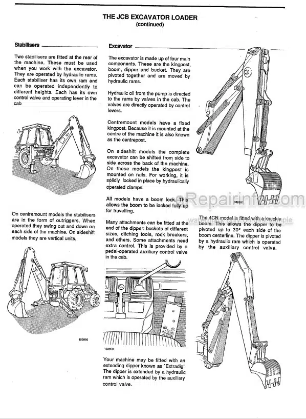 Photo 9 - JCB 3C 3CX 3D 4C 4CN Turbo 4CN Sitemaster Operators Manual Backhoe Loader 9801-4513