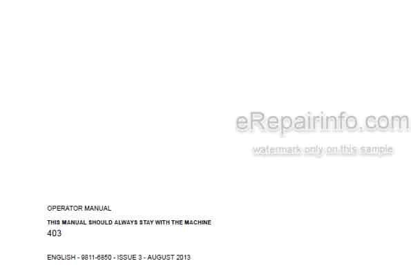 Photo 4 - JCB 403 Operators Manual Wheel Loader 9811-6850