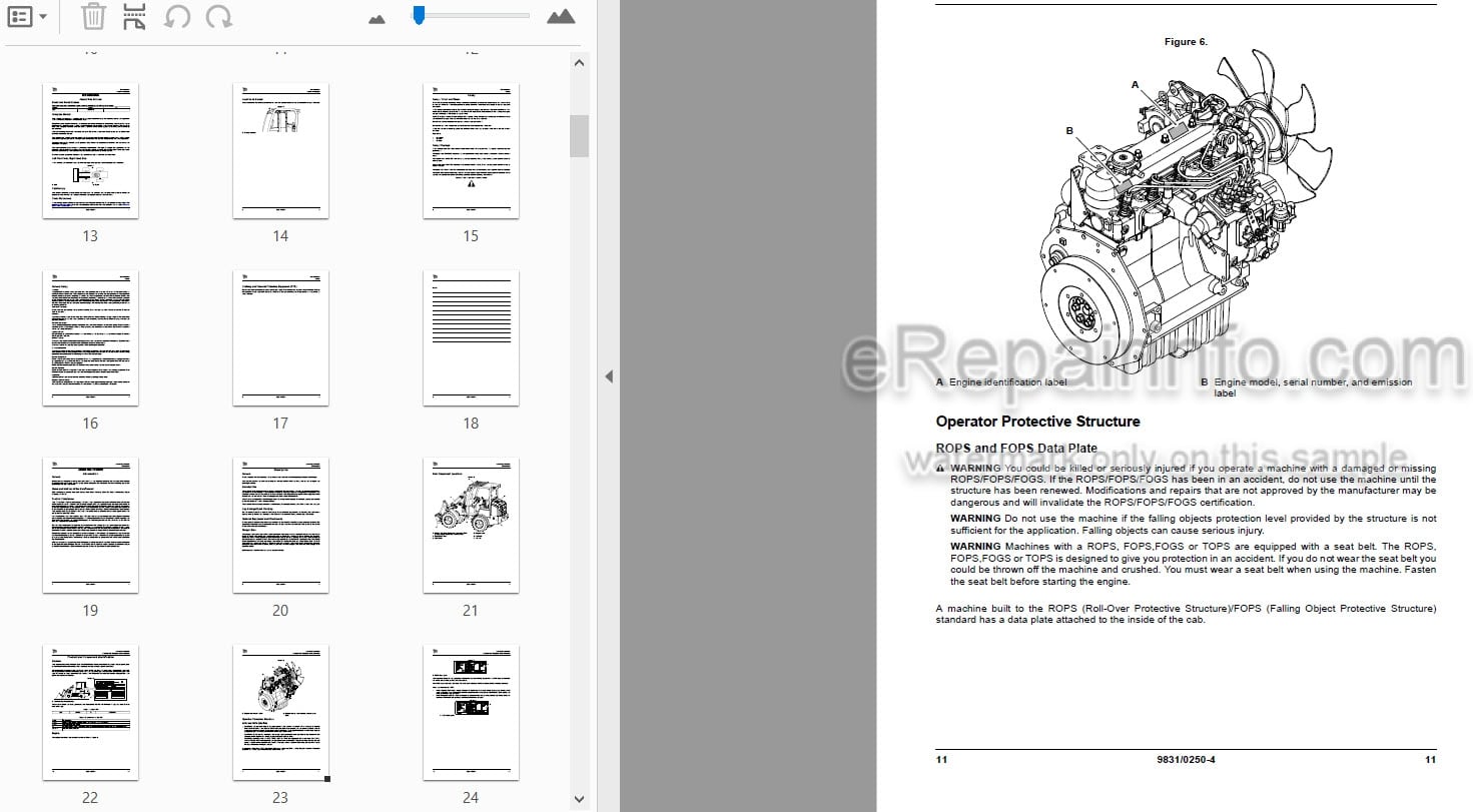 Photo 4 - JCB 403 Operators Manual Wheel Loader 9831-0250