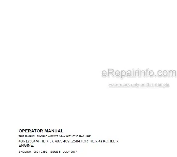 Photo 5 - JCB 406 407 409 Operators Manual Wheel Loader 9821-9350