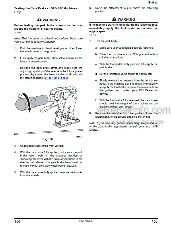 Photo 11 - JCB 406 407 409 Operators Manual Wheel Loader 9821-9350