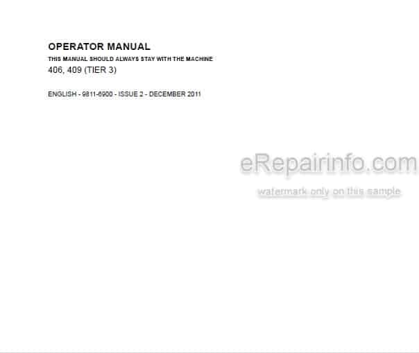Photo 3 - JCB 406 409 Tier 3 Operators Manual Wheel Loader 9811-6900