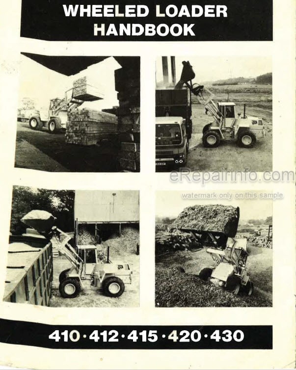 Photo 4 - JCB 410 412 415 420 430 Handbook Wheel Loader 9801-7630