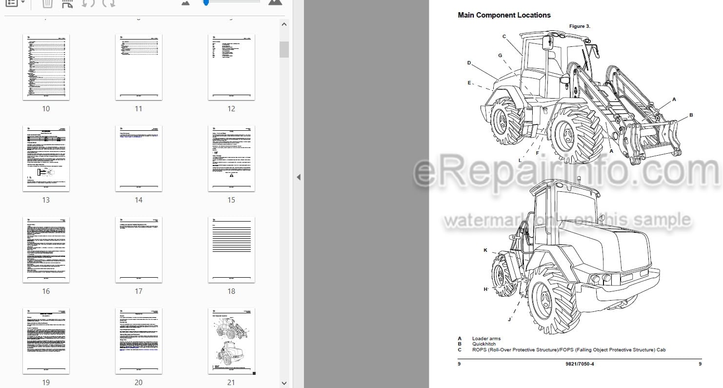 Photo 3 - JCB 411HT 413S 417HT Operators Manual Wheel Loader 9821-7050