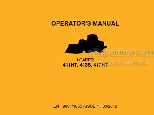 Photo 4 - JCB 411HT 413S 417HT Operators Manual Wheel Loader 9831-1850