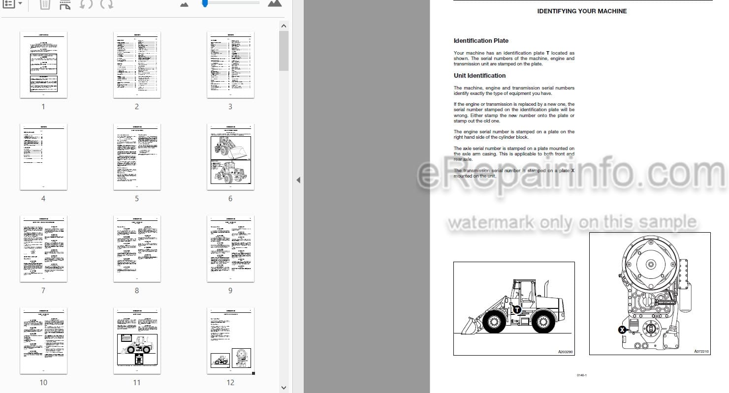 Photo 4 - JCB 411 Operators Manual Wheel Wheel Loader 0140