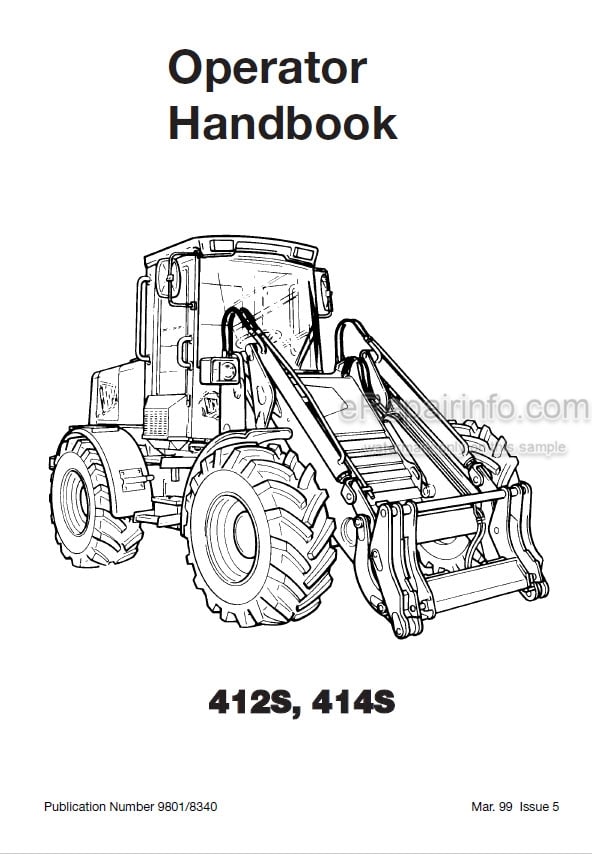 Photo 4 - JCB 412S 414S Operators Handbook Wheel Loader 9801-8340