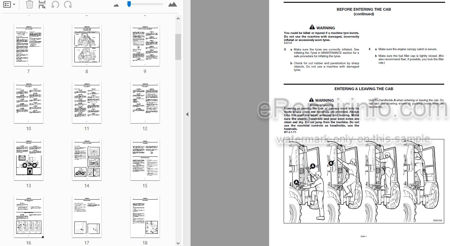 Photo 3 - JCB 412S 414S Operators Handbook Wheel Loader 9801-8340