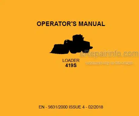 Photo 4 - JCB 419S Operators Manual Wheel Loader 9831-2000