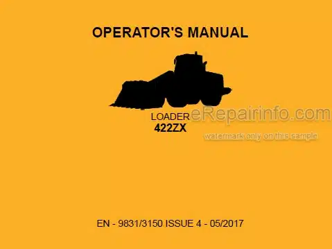 Photo 4 - JCB 422ZX Operators Manual Wheel Loader 9831-3150