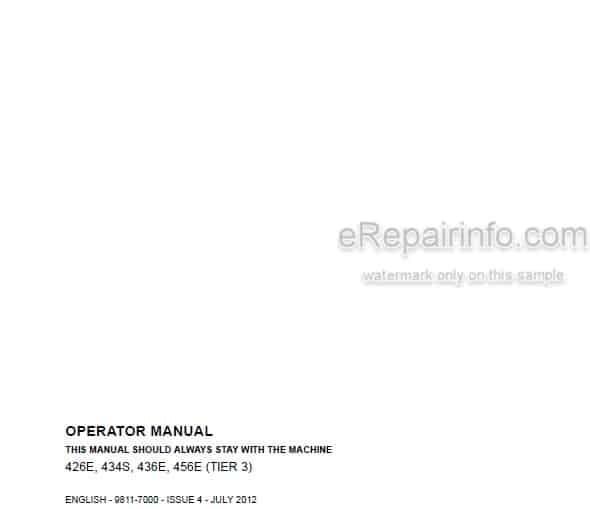 Photo 4 - JCB 426E 434S 436E 456E Tier 3 Operators Manual Wheel Loader 9811-7000