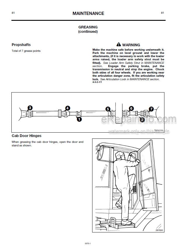 Photo 4 - JCB 426 Operators Manual Wheel Loader 0070