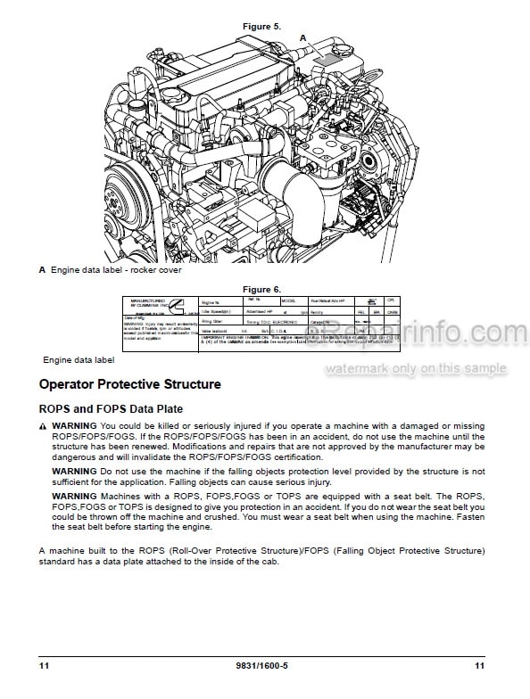 Photo 3 - JCB 427 435S 437 Operators Manual Wheel Loader 9831-1600