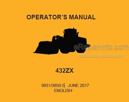 Photo 5 - JCB 432ZX Operators Manual Wheel Loader 9831-3850-5