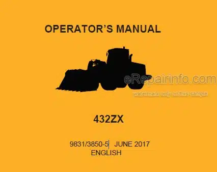 Photo 5 - JCB 432ZX Operators Manual Wheel Loader 9831-3850-5