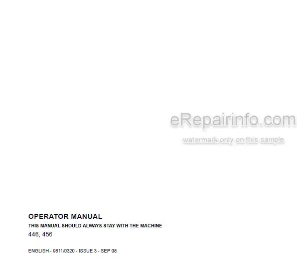 Photo 4 - JCB 446 456 Operators Manual Wheel Loader 9811-0320