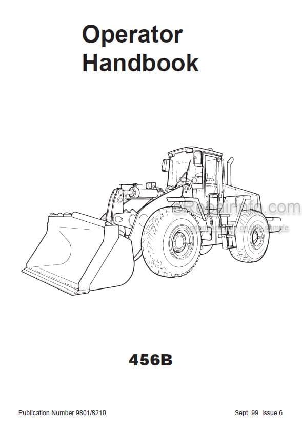Photo 4 - JCB 456B Operators Manual Wheel Loader 9801-8210