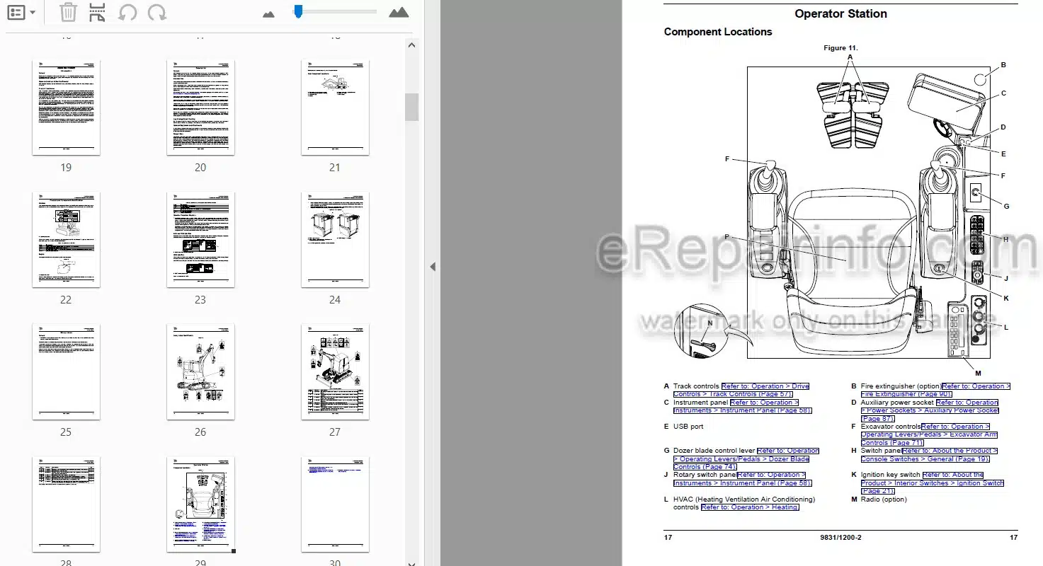 Photo 3 - JCB 48Z-1 51R-1 Operators Manual Compact Excavator 9831-1200