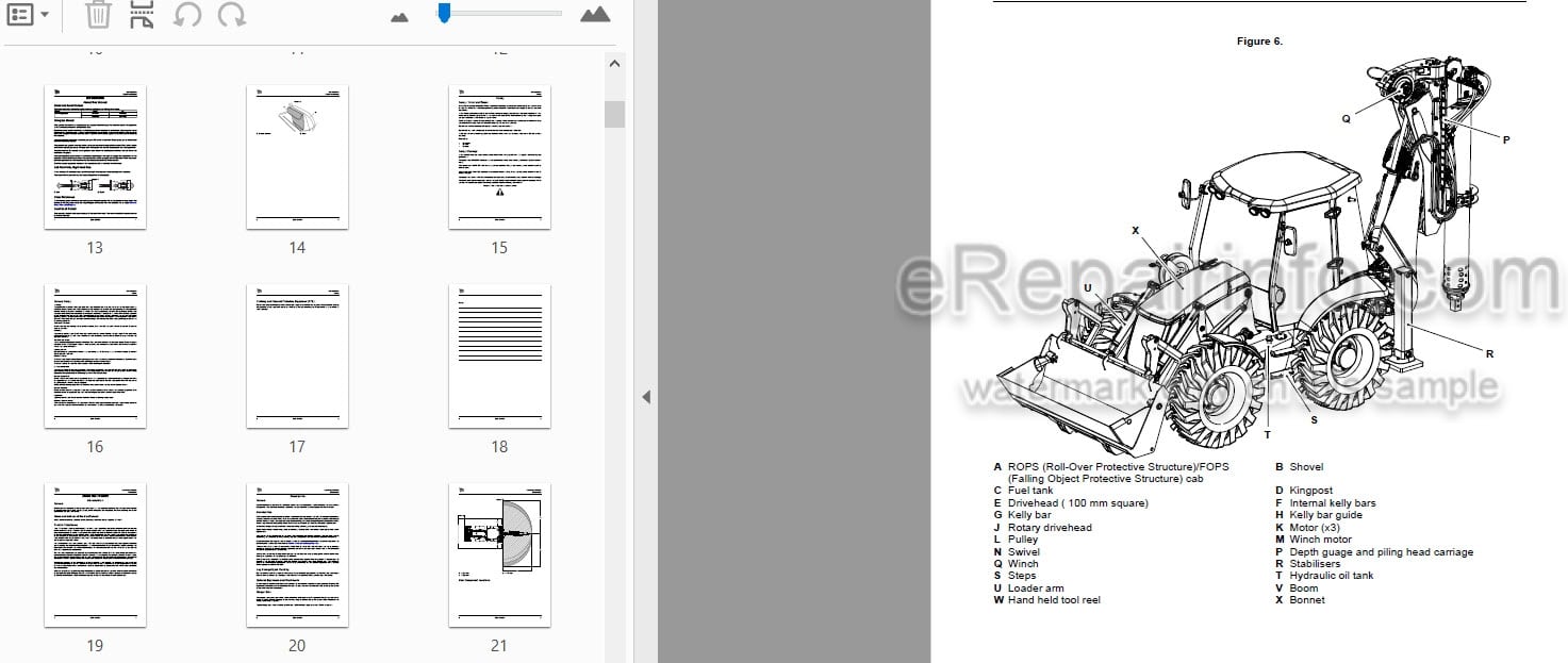Photo 4 - JCB 4CX Pilingmaster Operators Manual Backhoe Loader 9831-3050
